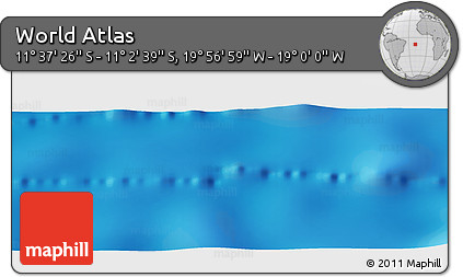 Physical Panoramic Map of the Area around 11° 20' 3" S, 19° 28' 30" W