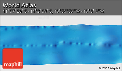 Physical Panoramic Map of the Area around 11° 20' 3" S, 19° 28' 30" W