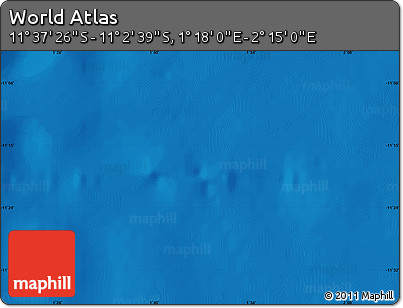 Physical Map of the Area around 11° 20' 3" S, 1° 46' 29" E