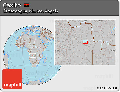 Gray Location Map of Caxito