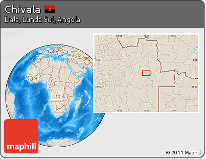 Shaded Relief Location Map of Chivala