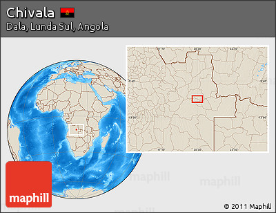 Shaded Relief Location Map of Chivala