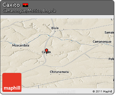 Shaded Relief Panoramic Map of Caxito