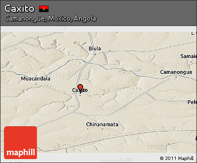 Shaded Relief Panoramic Map of Caxito