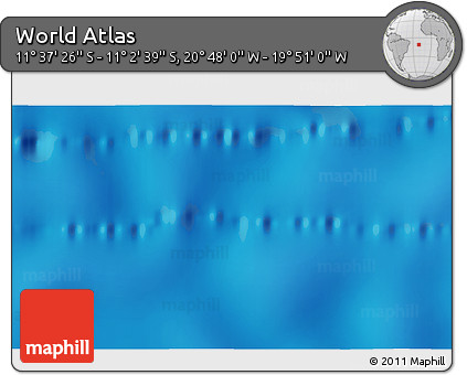Physical 3D Map of the Area around 11° 20' 3" S, 20° 19' 30" W