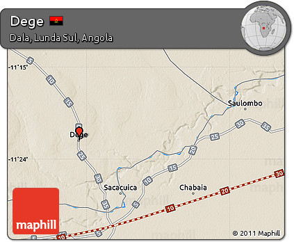 Shaded Relief Map of Dege