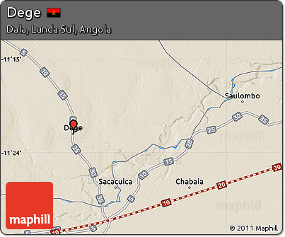 Shaded Relief Map of Dege