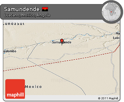 Shaded Relief Panoramic Map of Samundende