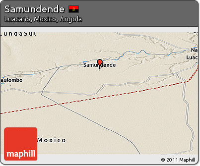 Shaded Relief Panoramic Map of Samundende