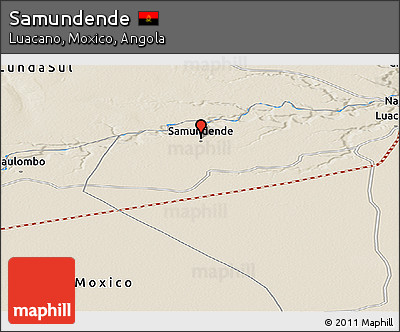 Shaded Relief Panoramic Map of Samundende