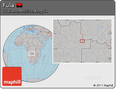 Gray Location Map of Fula, hill shading