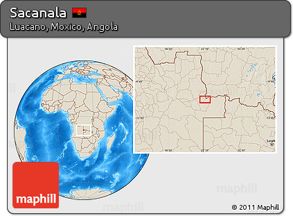 Shaded Relief Location Map of Sacanala