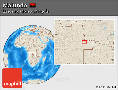 Shaded Relief Location Map of Malundo