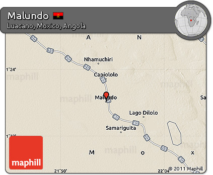 Shaded Relief Map of Malundo