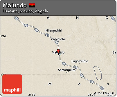 Shaded Relief Map of Malundo