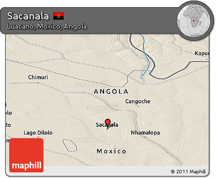 Shaded Relief Panoramic Map of Sacanala