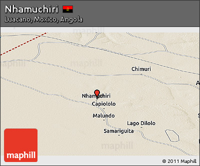 Shaded Relief Panoramic Map of Nhamuchiri