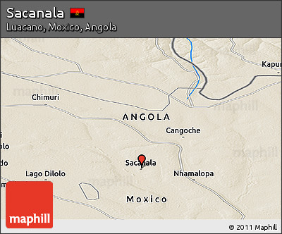 Shaded Relief Panoramic Map of Sacanala