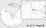 Blank Location Map of the area around 11° 20' 3" S, 23° 1' 29" E