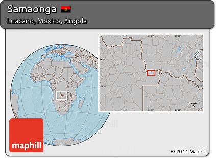 Gray Location Map of Samaonga, hill shading