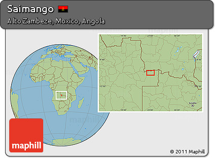 Savanna Style Location Map of Saimango