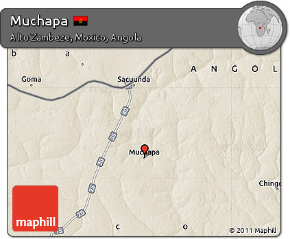 Shaded Relief Map of Muchapa