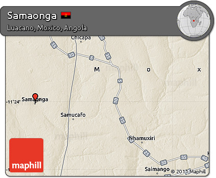 Shaded Relief Map of Samaonga