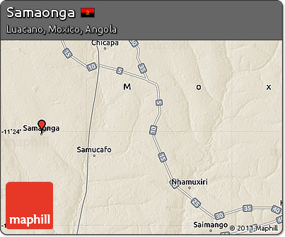 Shaded Relief Map of Samaonga