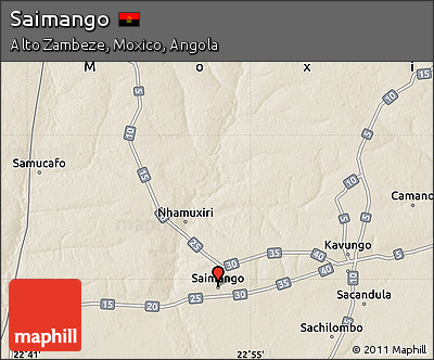 Shaded Relief Map of Saimango