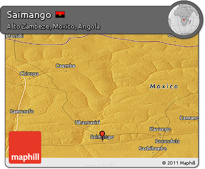 Physical Panoramic Map of Saimango