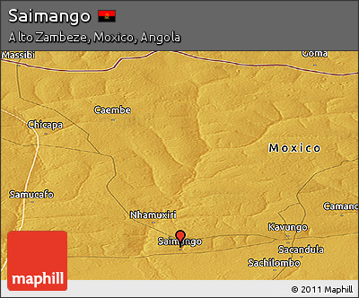 Physical Panoramic Map of Saimango