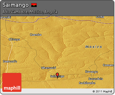 Physical Panoramic Map of Saimango