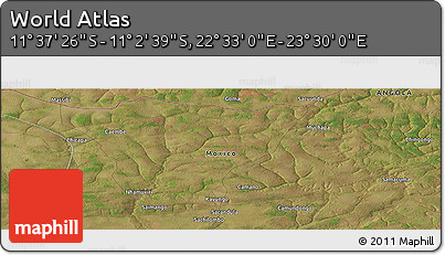 Satellite Panoramic Map of the Area around 11° 20' 3" S, 23° 1' 29" E