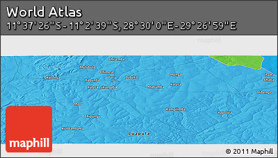 Political Panoramic Map of the Area around 11° 20' 3" S, 28° 58' 30" E