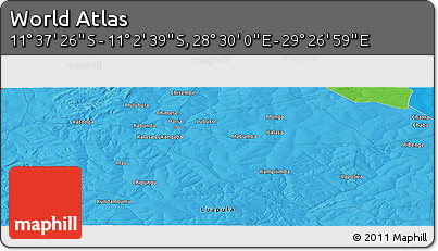 Political Panoramic Map of the Area around 11° 20' 3" S, 28° 58' 30" E