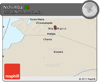 Shaded Relief Panoramic Map of Nshimba