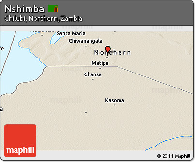 Shaded Relief Panoramic Map of Nshimba
