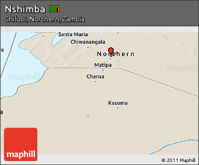 Shaded Relief Panoramic Map of Nshimba