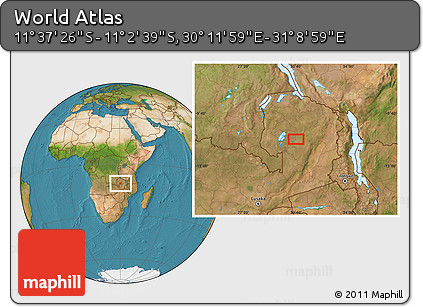 Satellite Location Map of the Area around 11° 20' 3" S, 30° 40' 29" E