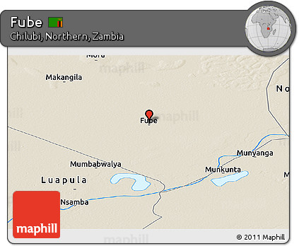 Shaded Relief Panoramic Map of Fube