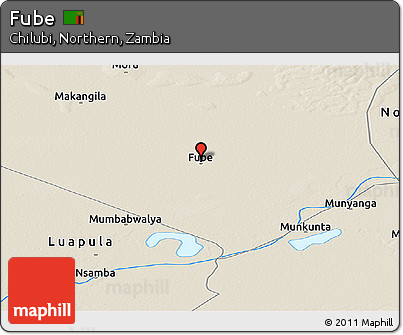 Shaded Relief Panoramic Map of Fube