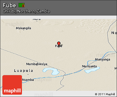 Shaded Relief Panoramic Map of Fube