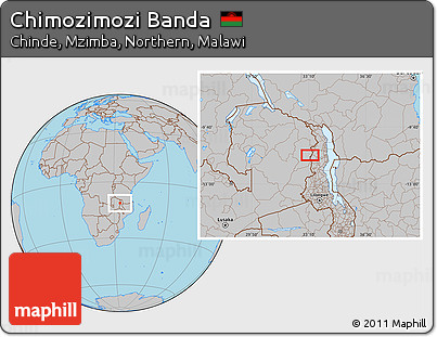 Gray Location Map of Chimozimozi Banda