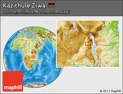 Physical Location Map of Kazithule Ziwa