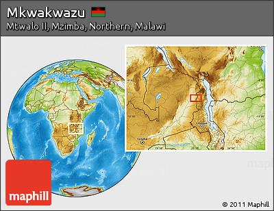 Physical Location Map of Mkwakwazu