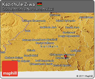 Physical Panoramic Map of Kazithule Ziwa