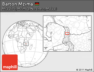 Blank Location Map of Barton Mzima