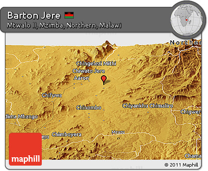 Physical Panoramic Map of Barton Jere