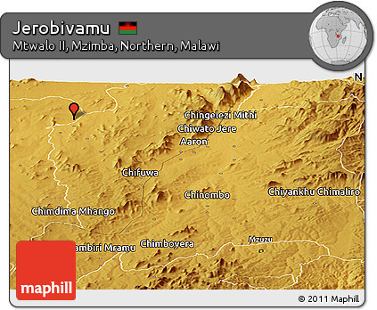 Physical Panoramic Map of Jerobivamu