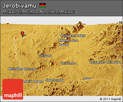 Physical Panoramic Map of Jerobivamu